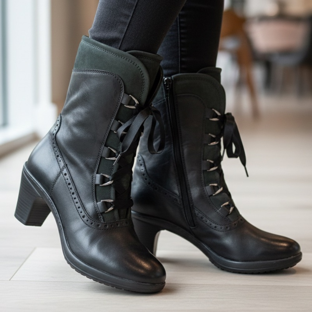 Josef Seibel Vivien Leather Victorian Boots Size 37
